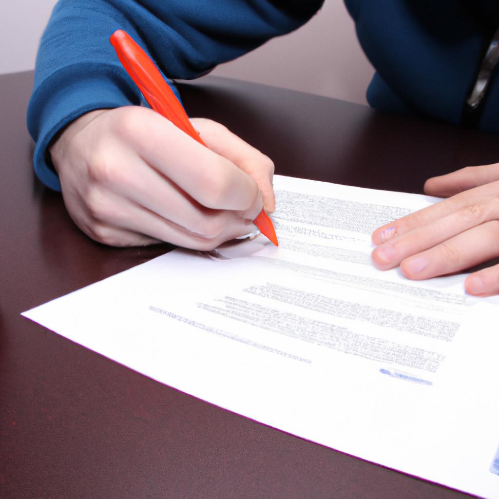 Person signing financial documents, relieved
